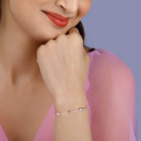 Nitya Silver Zircon High on Charm Bracelet