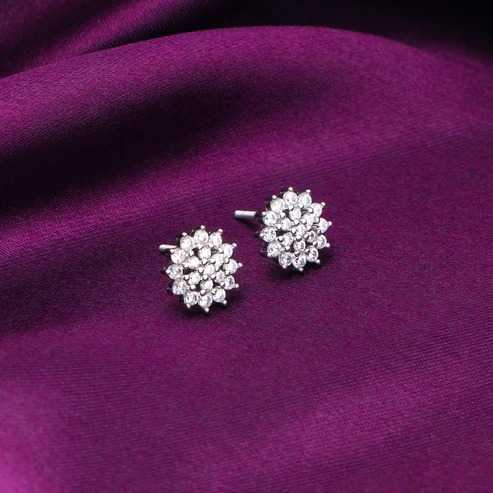 Nitya Silver Zircon Shining Star Studs