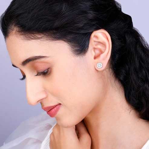 Nitya Silver Zircon Shining Star Studs