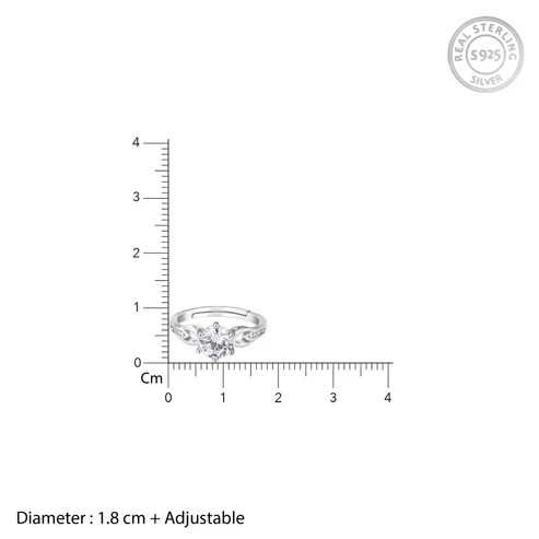 Nitya Silver Zircon Sparkling Loop Ring 