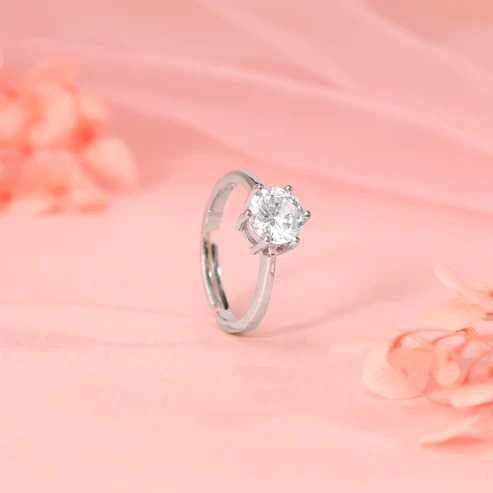 Nitya Silver Zircon Vintage Ring