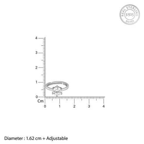 Nitya Silver Zircon Vintage Ring