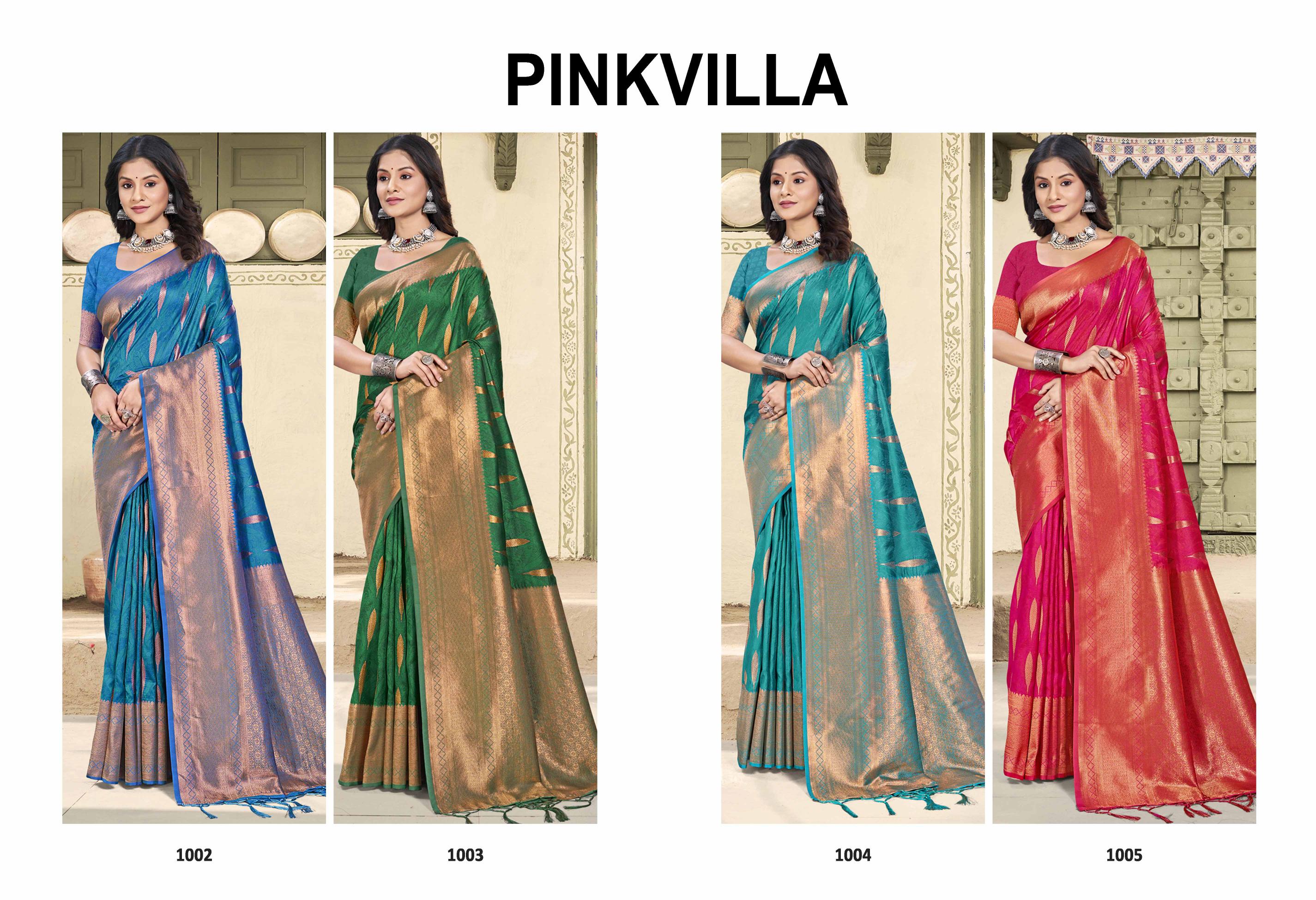 Pinkvilla by astita fancy designer SILK fabric saree wholesale with Fancy latkan 