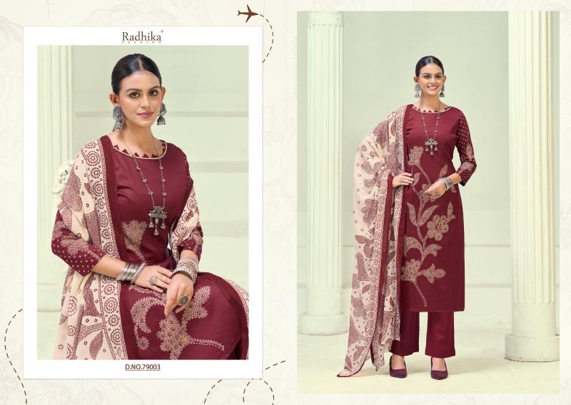 Radhika Azara Jivika Vol 5 catalog dress material wholesale in kerala
