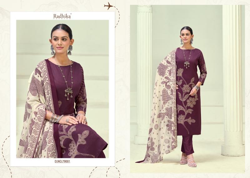 Radhika Azara Jivika Vol 5 catalog dress material wholesale in kerala