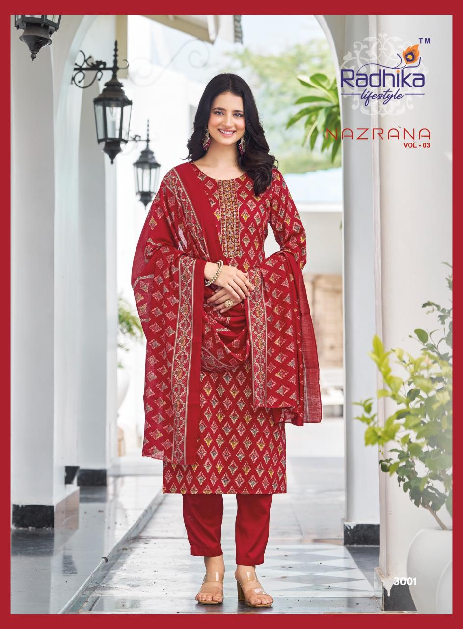 Radhika Lifestyle Nazrana vol 3 catalog best online site to buy kurtis in india
