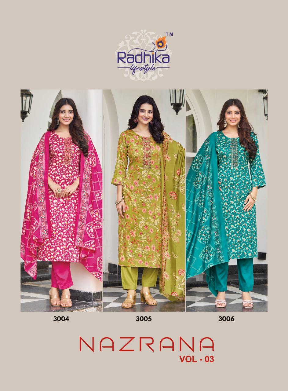 Radhika Lifestyle Nazrana vol 3 catalog best online site to buy kurtis in india