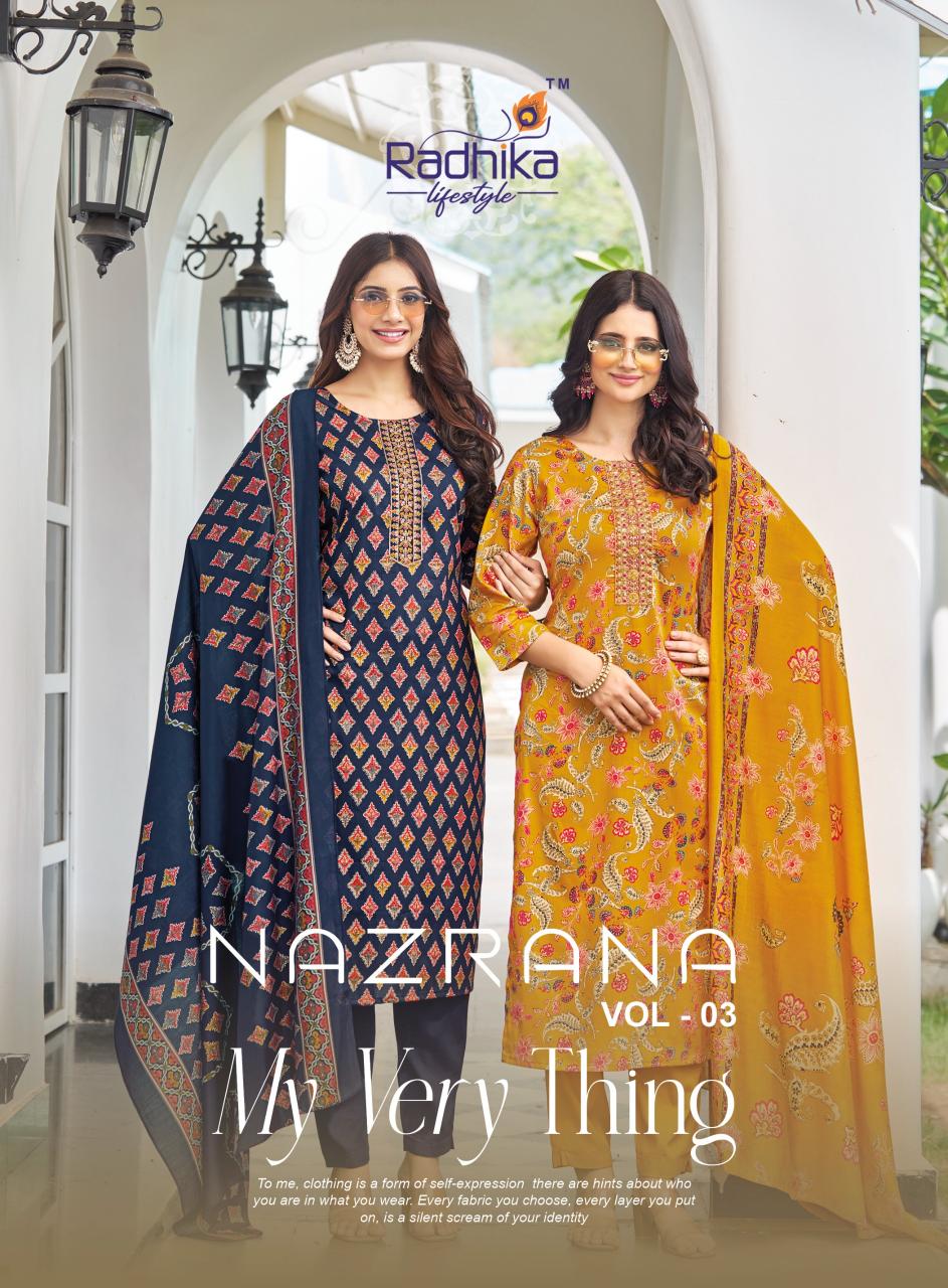 Radhika Lifestyle Nazrana vol 3 catalog best online site to buy kurtis in india