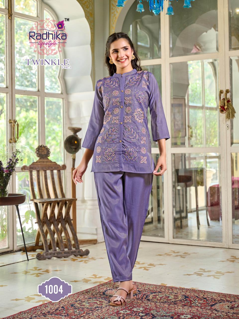Radhika LifeStyle Twinkle vol 1 catalog cord set wholesaler in surat