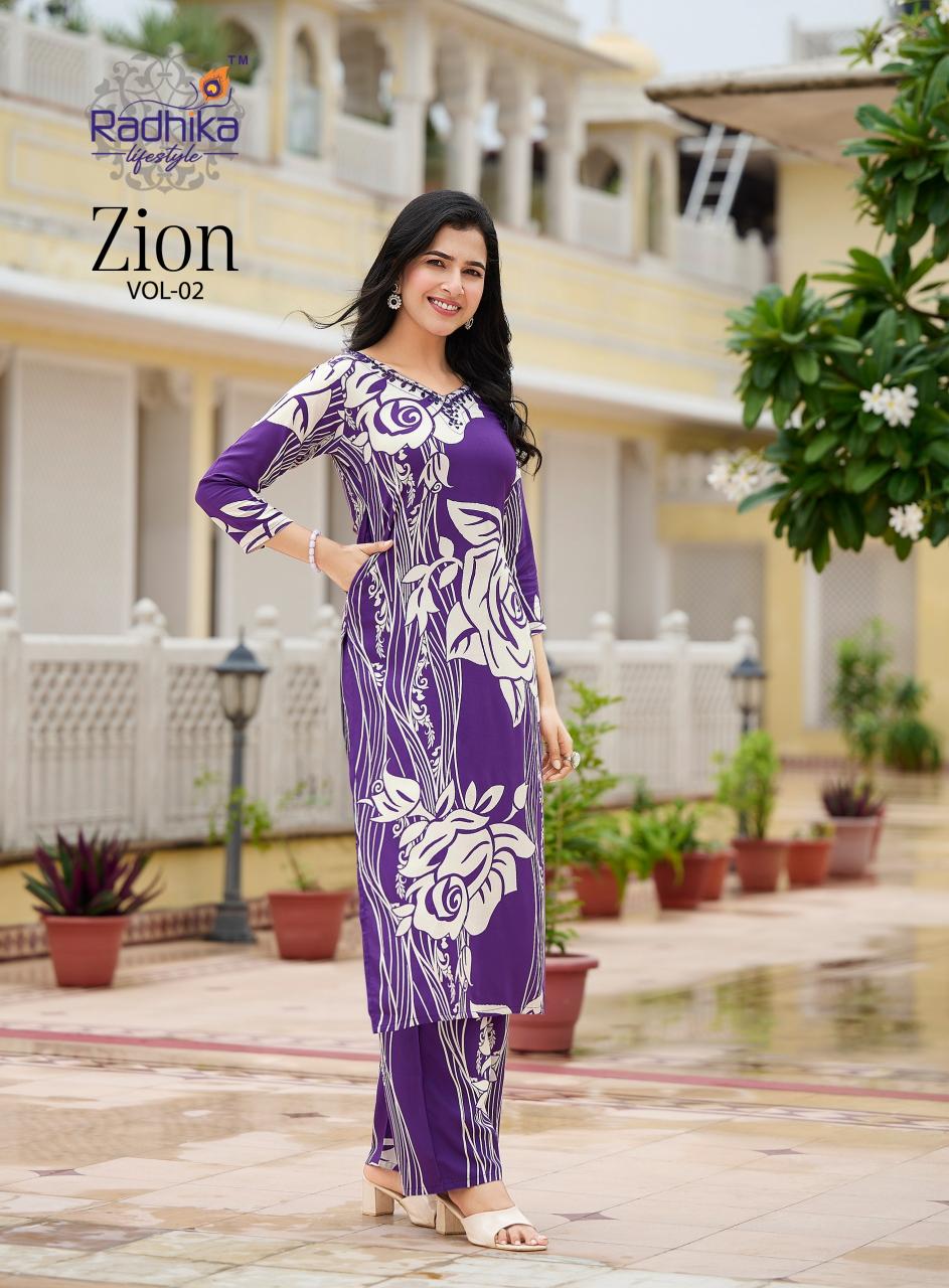 Radhika Lifestyle Zion vol 2 catalog modest co ord sets wholesale