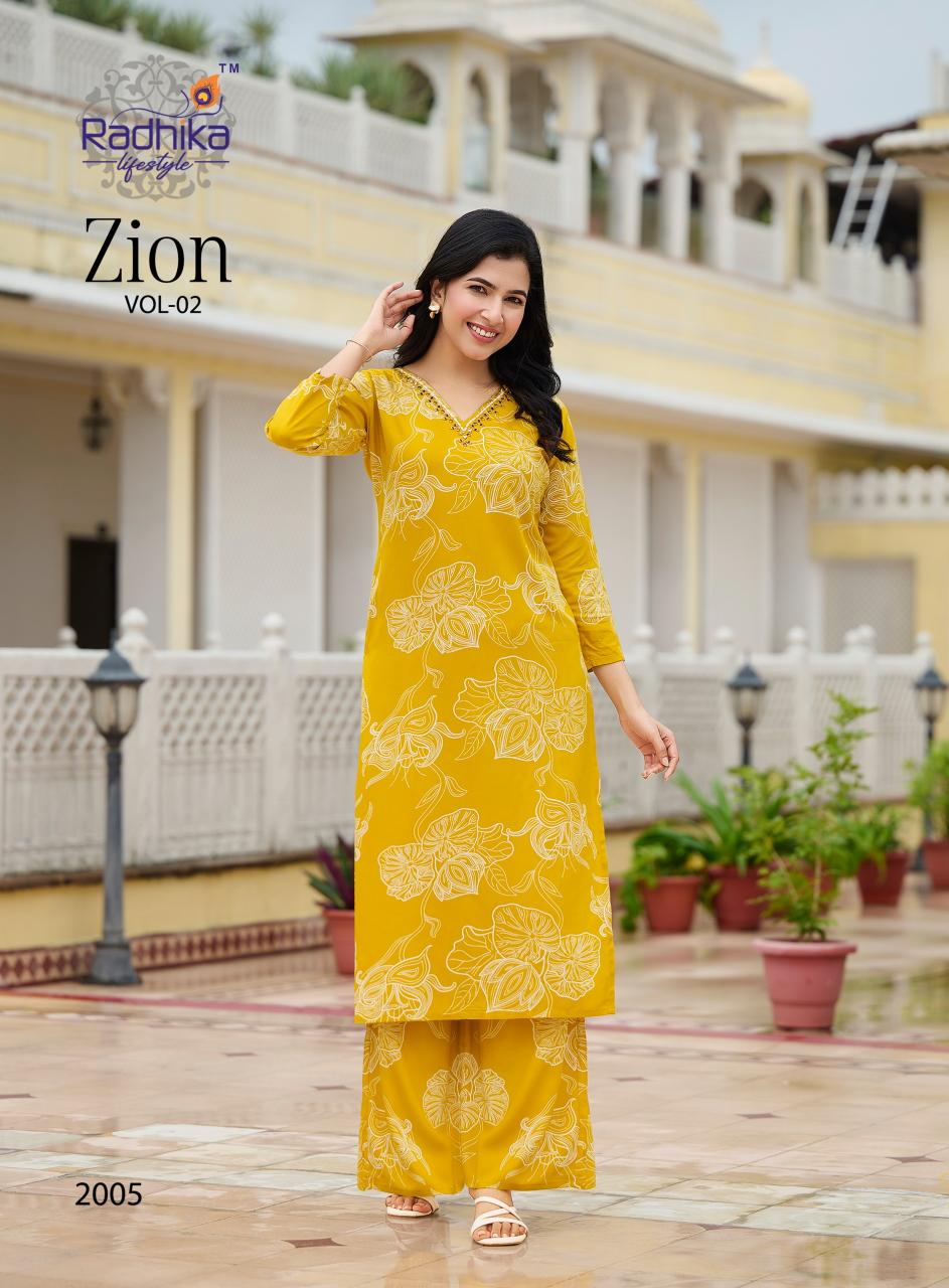 Radhika Lifestyle Zion vol 2 catalog modest co ord sets wholesale