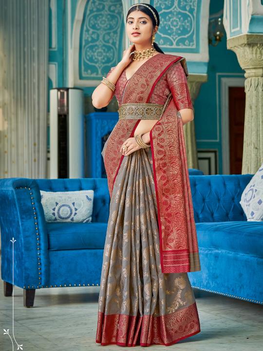 RAJSUNDARI by Astita fancy designer linen Cotton fabric saree with wholesale saree with latkan 