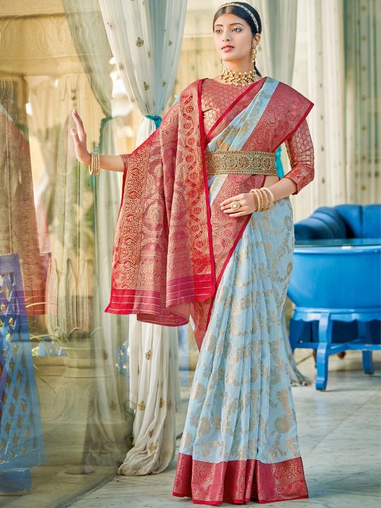 RAJSUNDARI by Astita fancy designer linen Cotton fabric saree with wholesale saree with latkan 