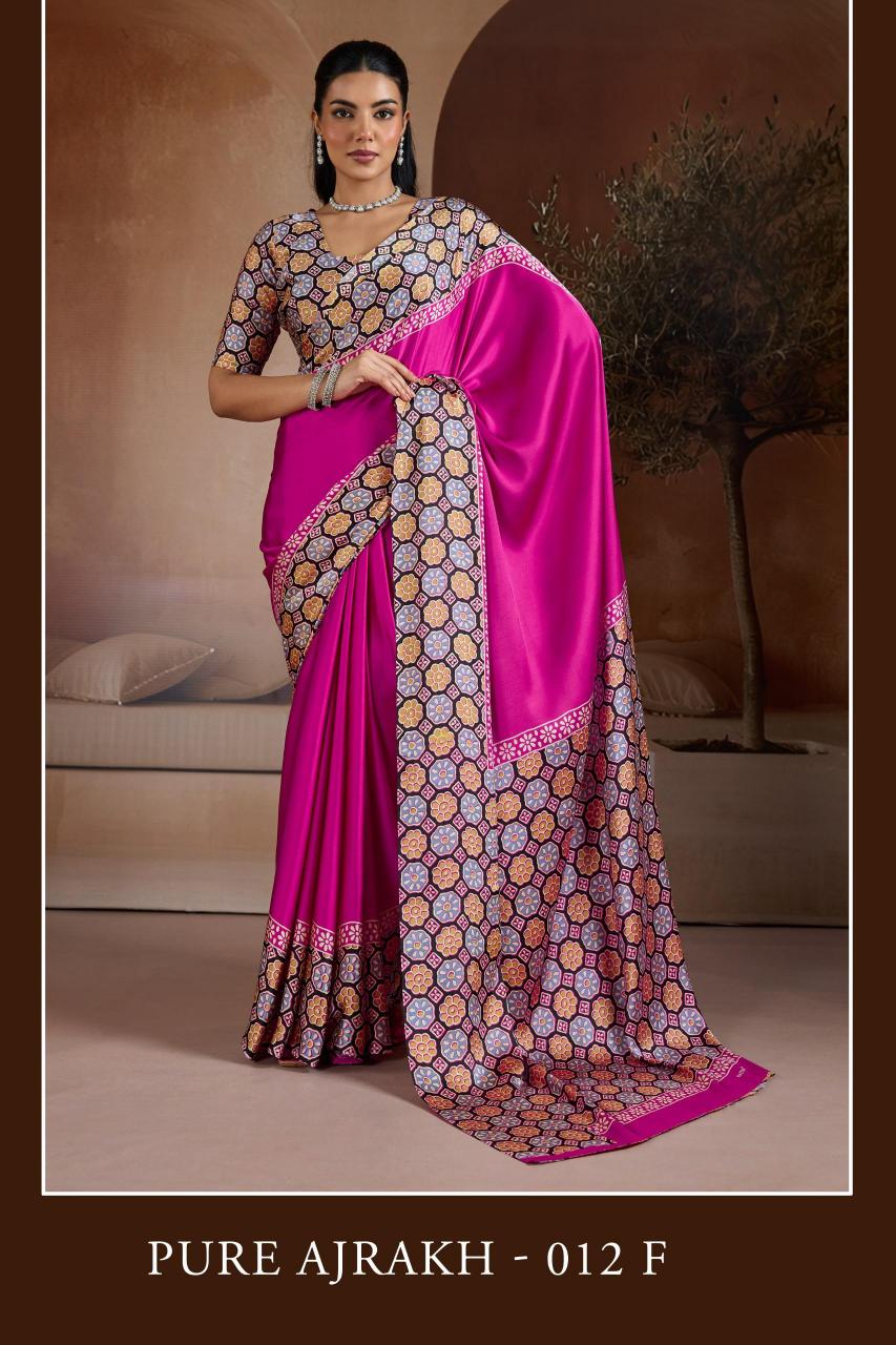 Rajtex Pure Ajrakh 012 catalog saree shop in surat lowest price
