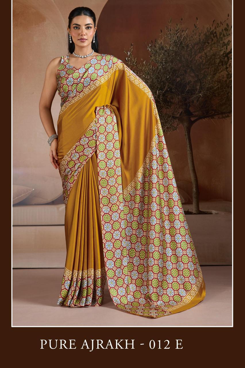 Rajtex Pure Ajrakh 012 catalog saree shop in surat lowest price