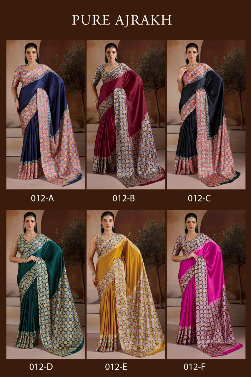 Rajtex Pure Ajrakh 012 catalog saree shop in surat lowest price