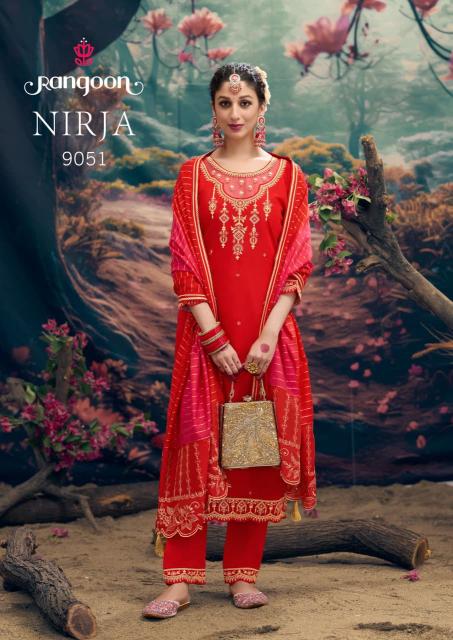 Rangoon Nirja D 9051 to 9054 catalog shibori kurtis online india