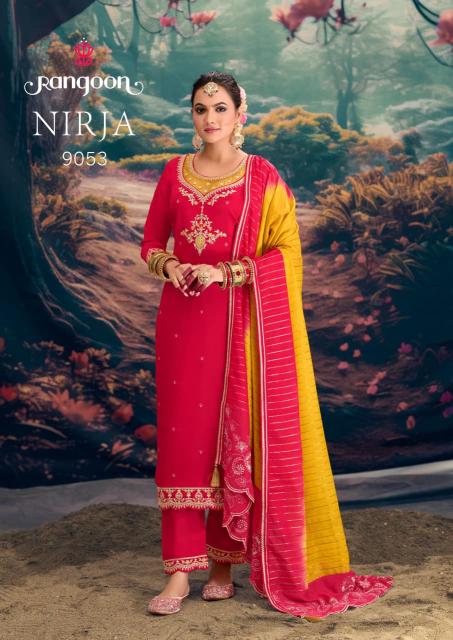 Rangoon Nirja D 9051 to 9054 catalog shibori kurtis online india