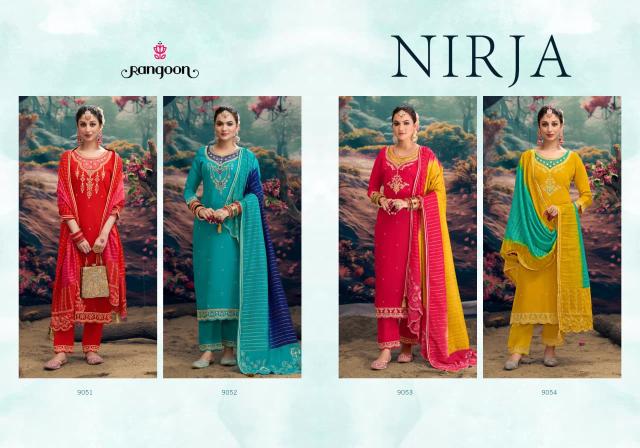 Rangoon Nirja D 9051 to 9054 catalog shibori kurtis online india