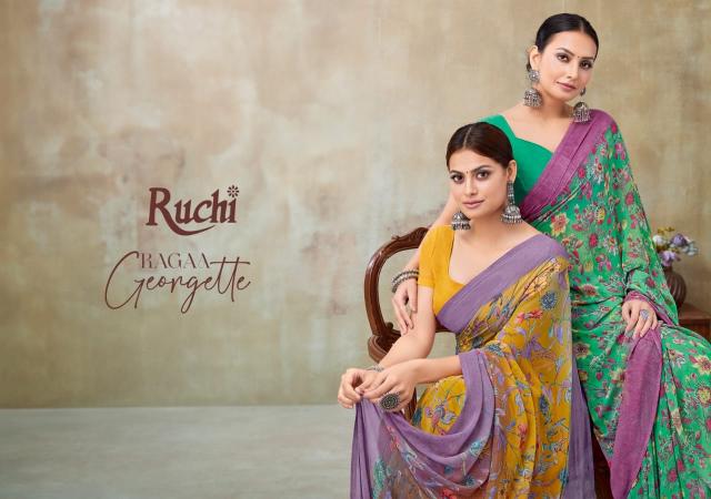 Ruchi Ragaa Georgette 21 catalog daily wear sarees below 500 surat