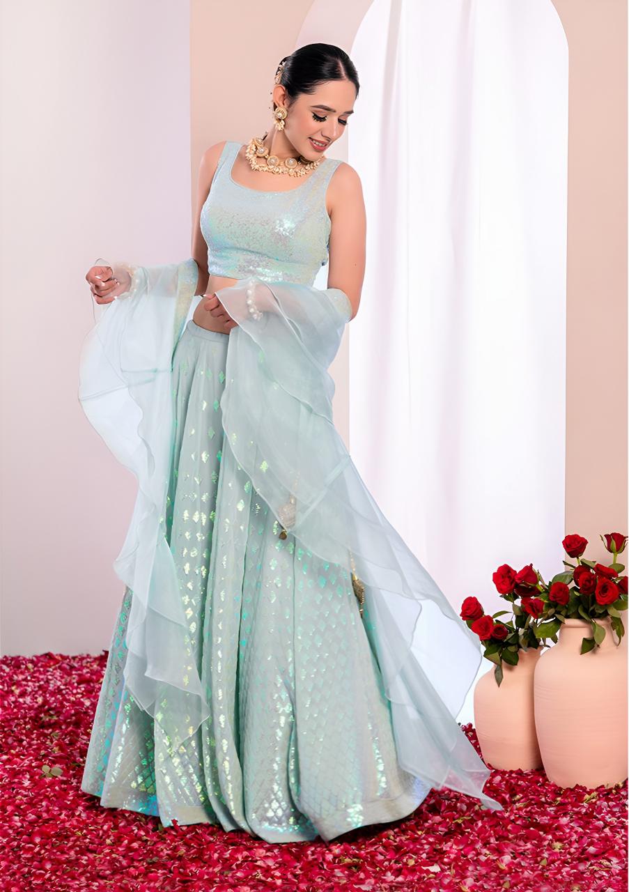 Sabella 15087 Blue catalog best bridal lehenga designs in india