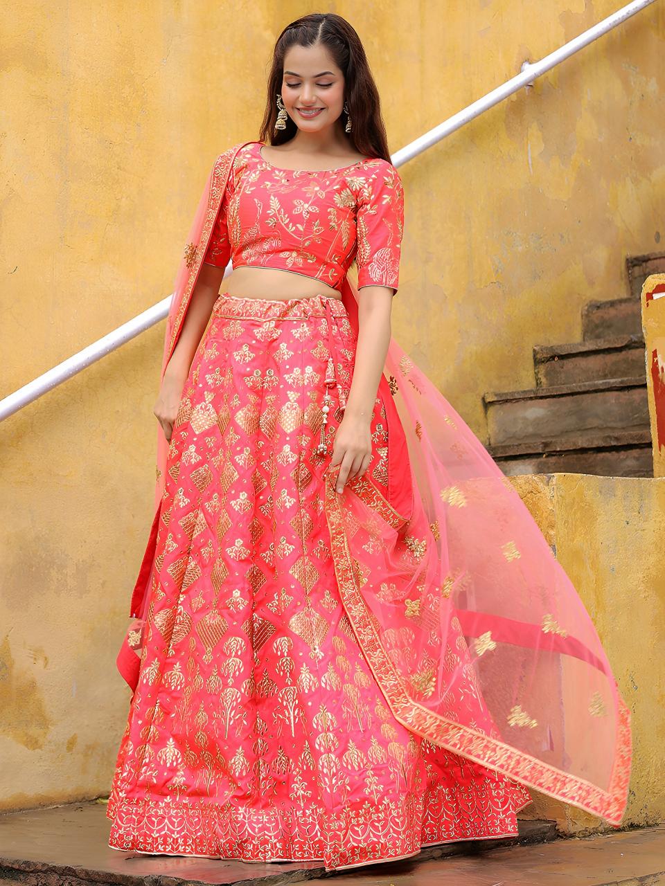 Sabella 17055 Peach catalog bollywood lehenga online india