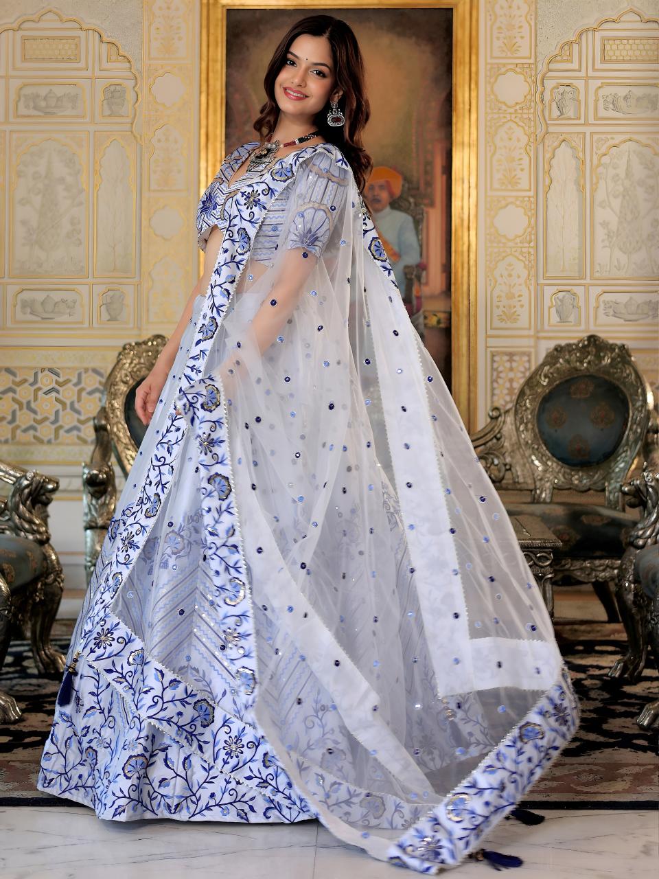 Sabella 17079 White catalog traditional lehenga online india