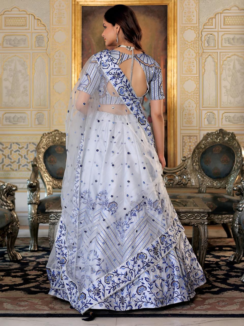 Sabella 17079 White catalog traditional lehenga online india