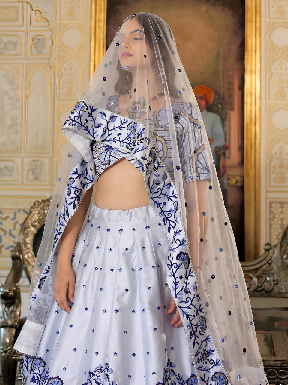 Sabella 17079 White catalog traditional lehenga online india