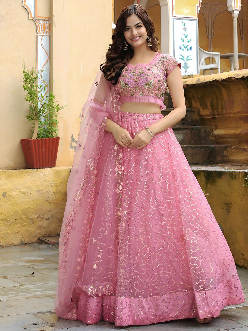 Sabella 17313 Pink catalog bollywood replica lehenga online india