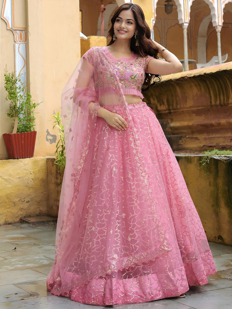 Sabella 17313 Pink catalog bollywood replica lehenga online india