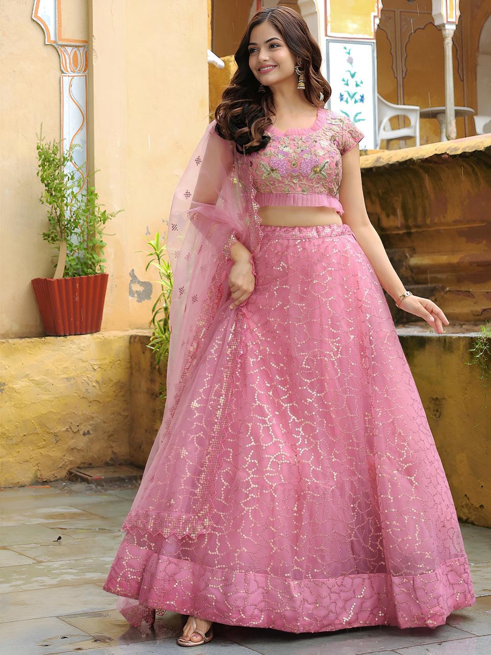 Sabella 17313 Pink catalog bollywood replica lehenga online india