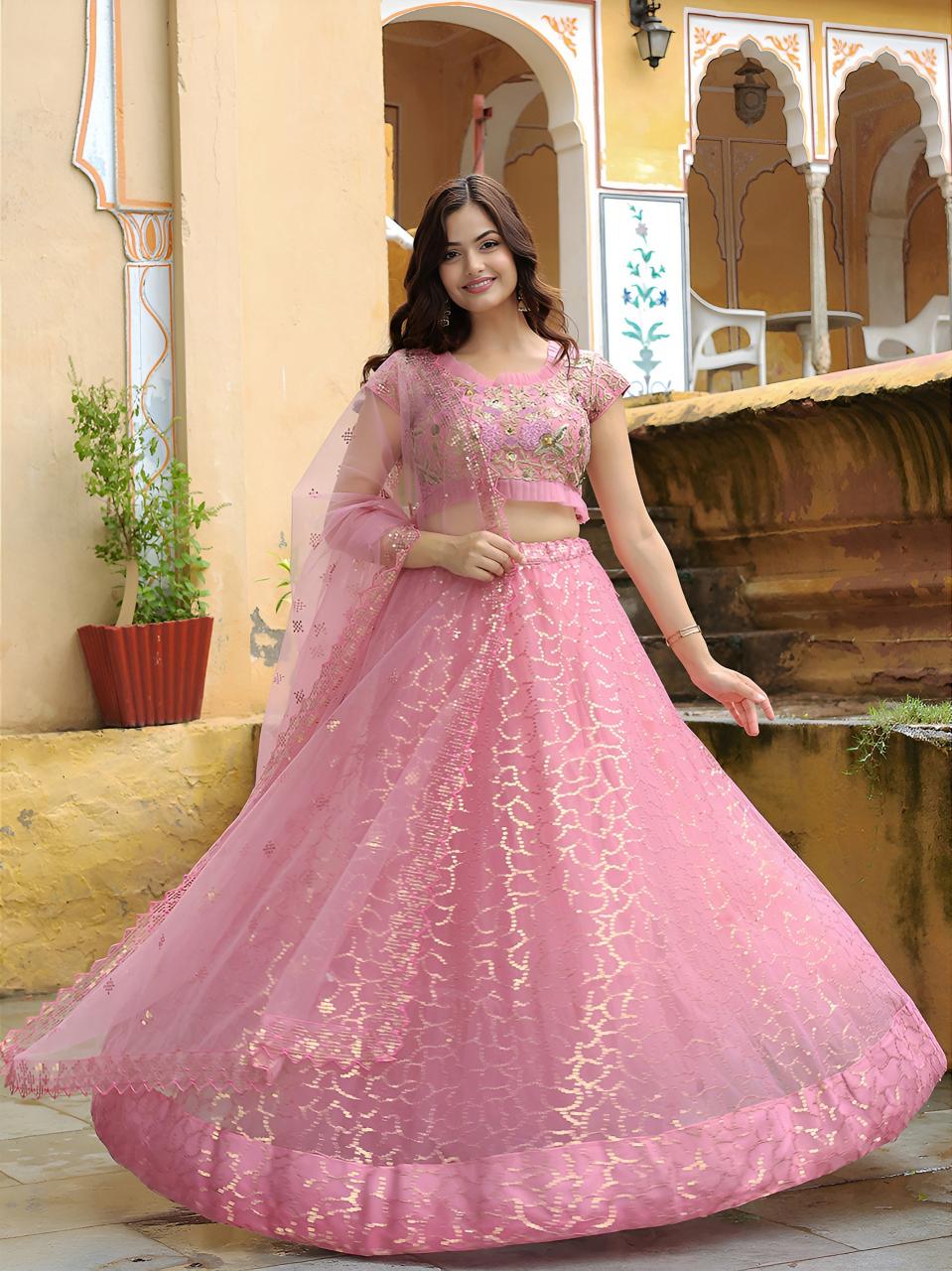 Sabella 17313 Pink catalog bollywood replica lehenga online india