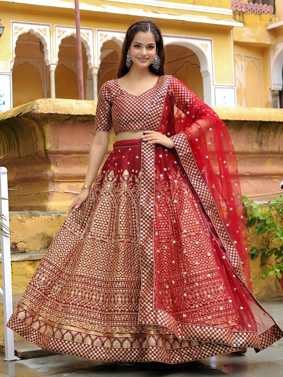 Sabella 17409 Maroon catalog bollywood style lehenga online india