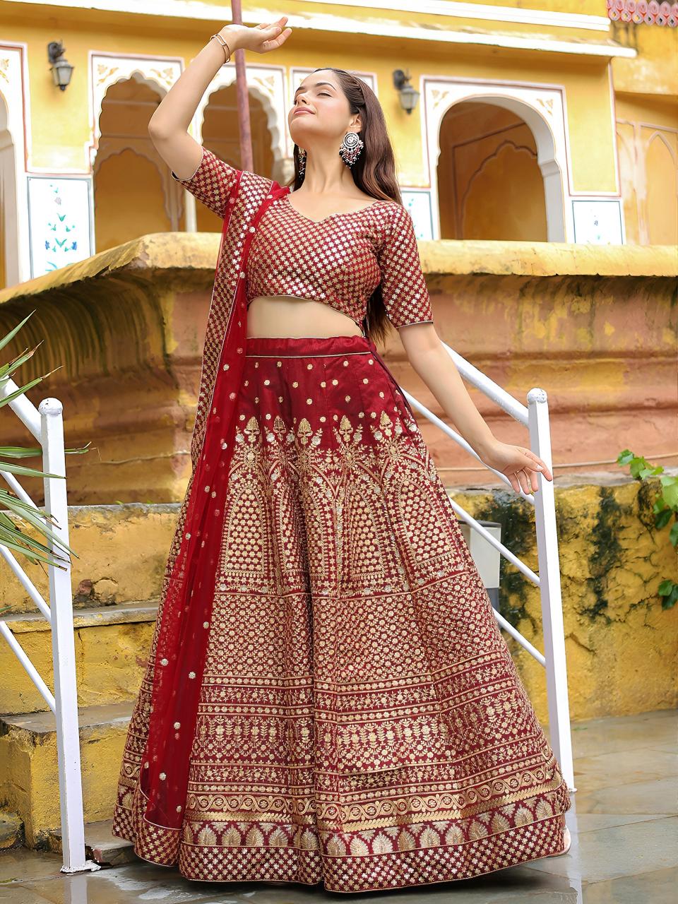Sabella 17409 Maroon catalog bollywood style lehenga online india