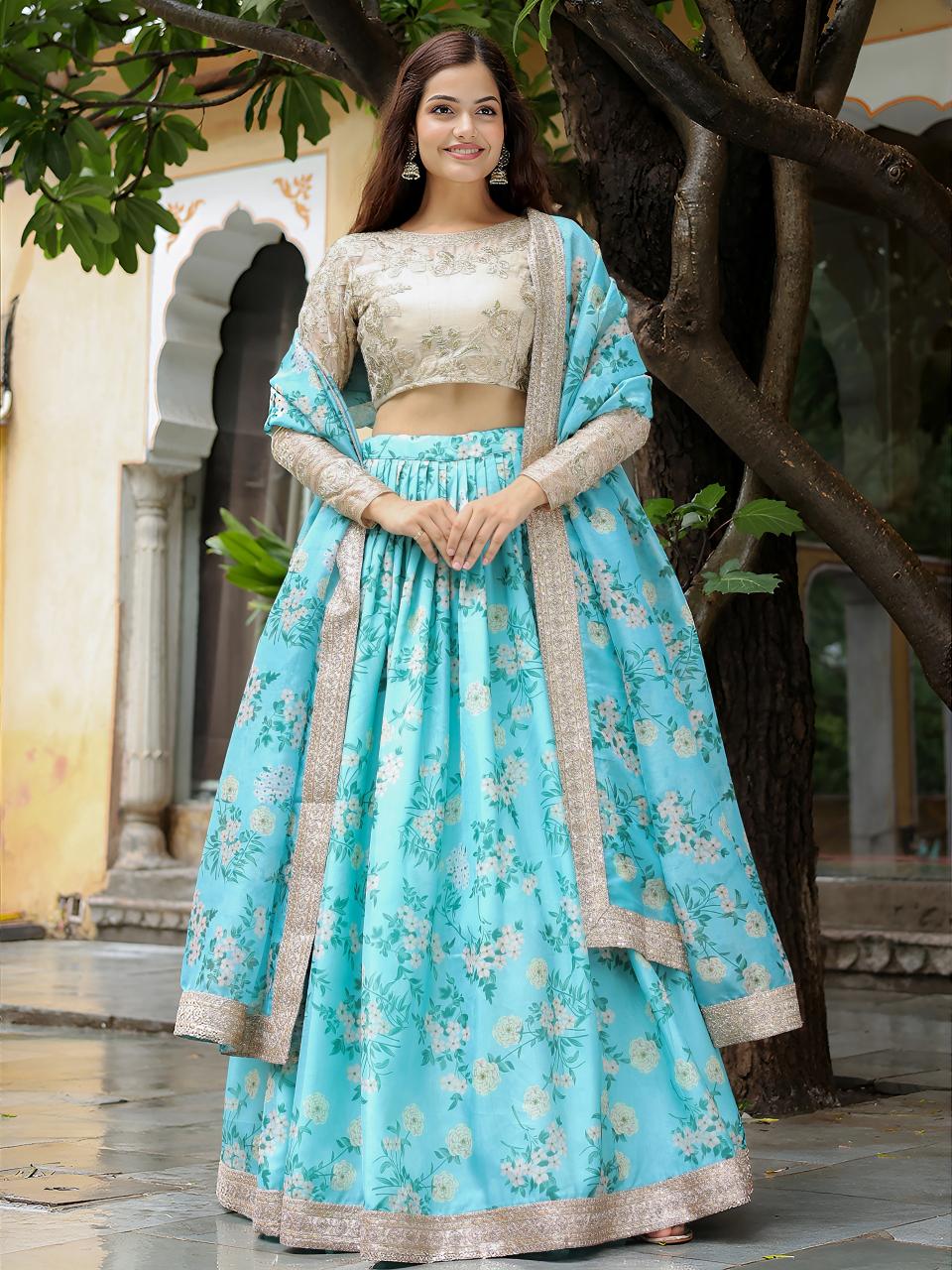 Sabella 17606 Sky Blue catalog bridal lehenga restoration in india