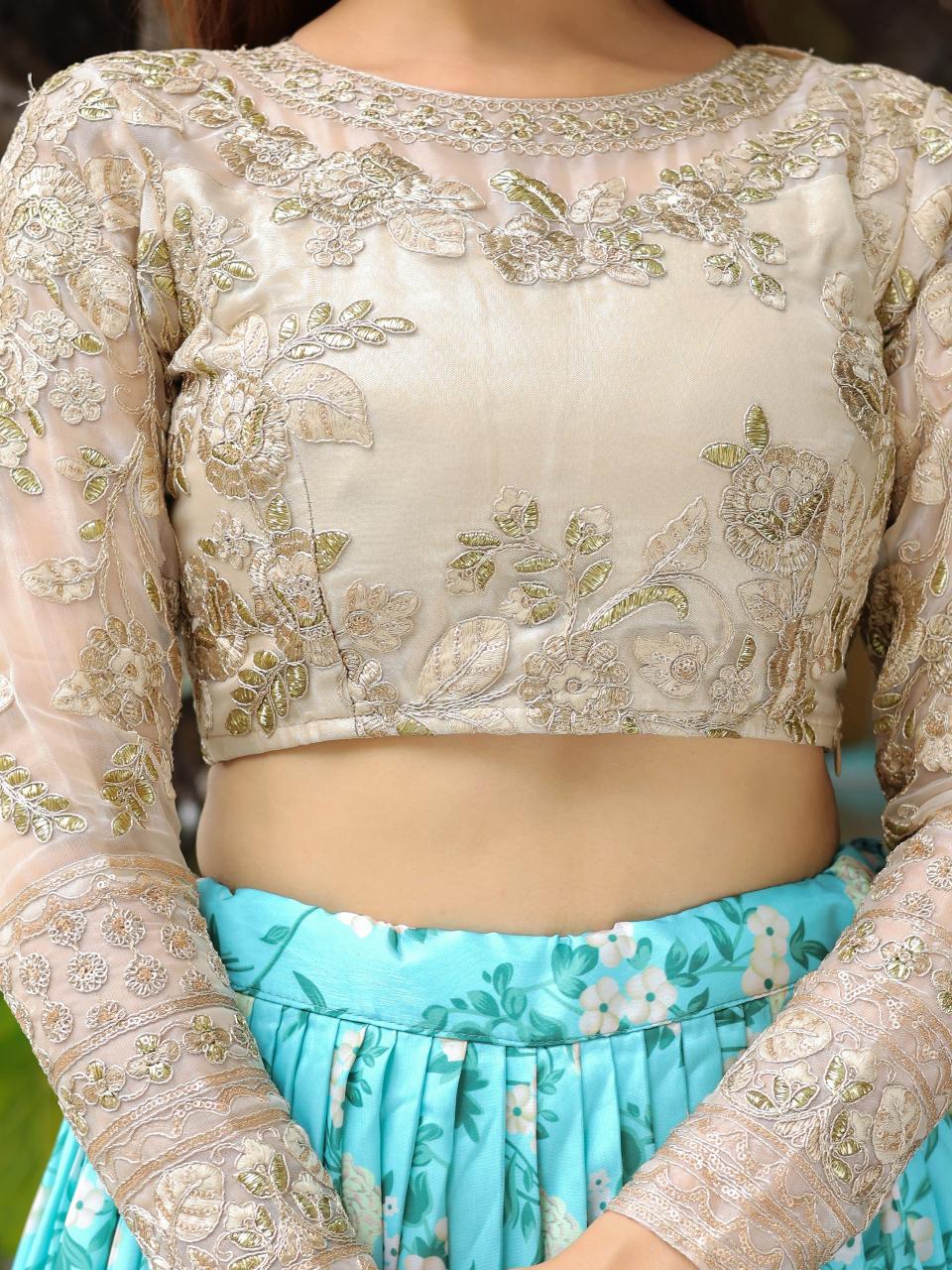 Sabella 17606 Sky Blue catalog bridal lehenga restoration in india