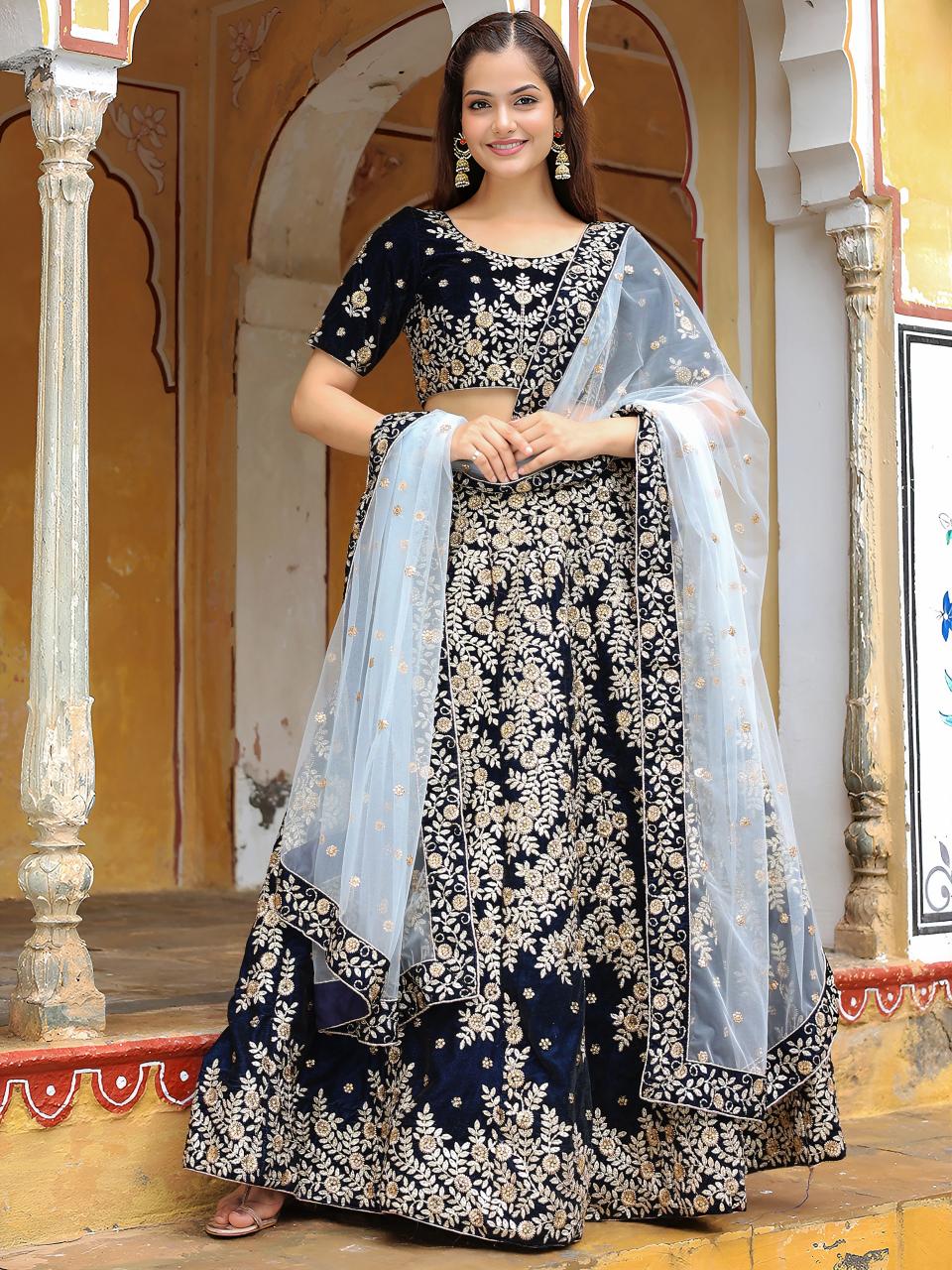 Sabella 17707 catalog Navy Blue catalog lehenga online india