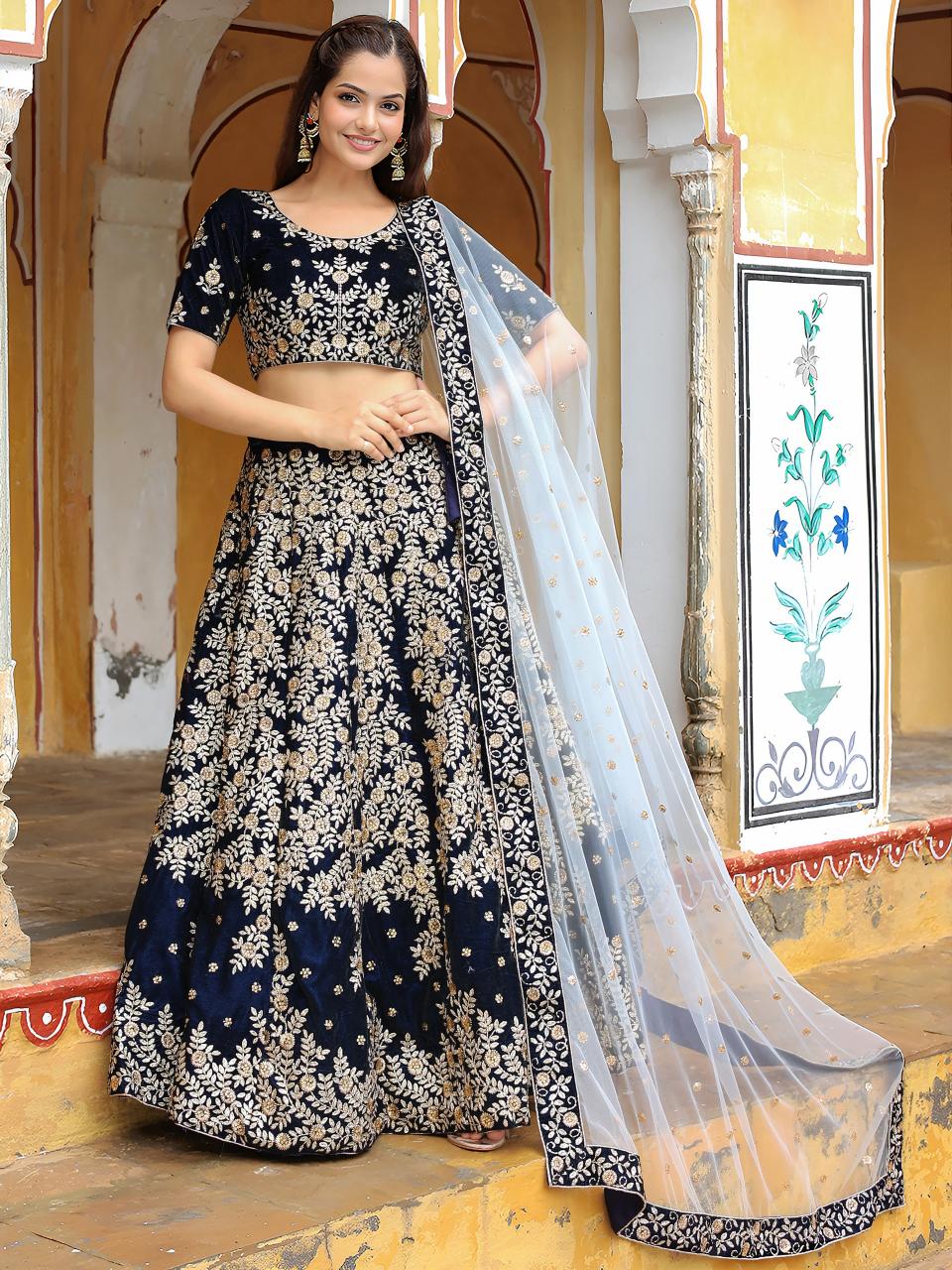 Sabella 17707 catalog Navy Blue catalog lehenga online india