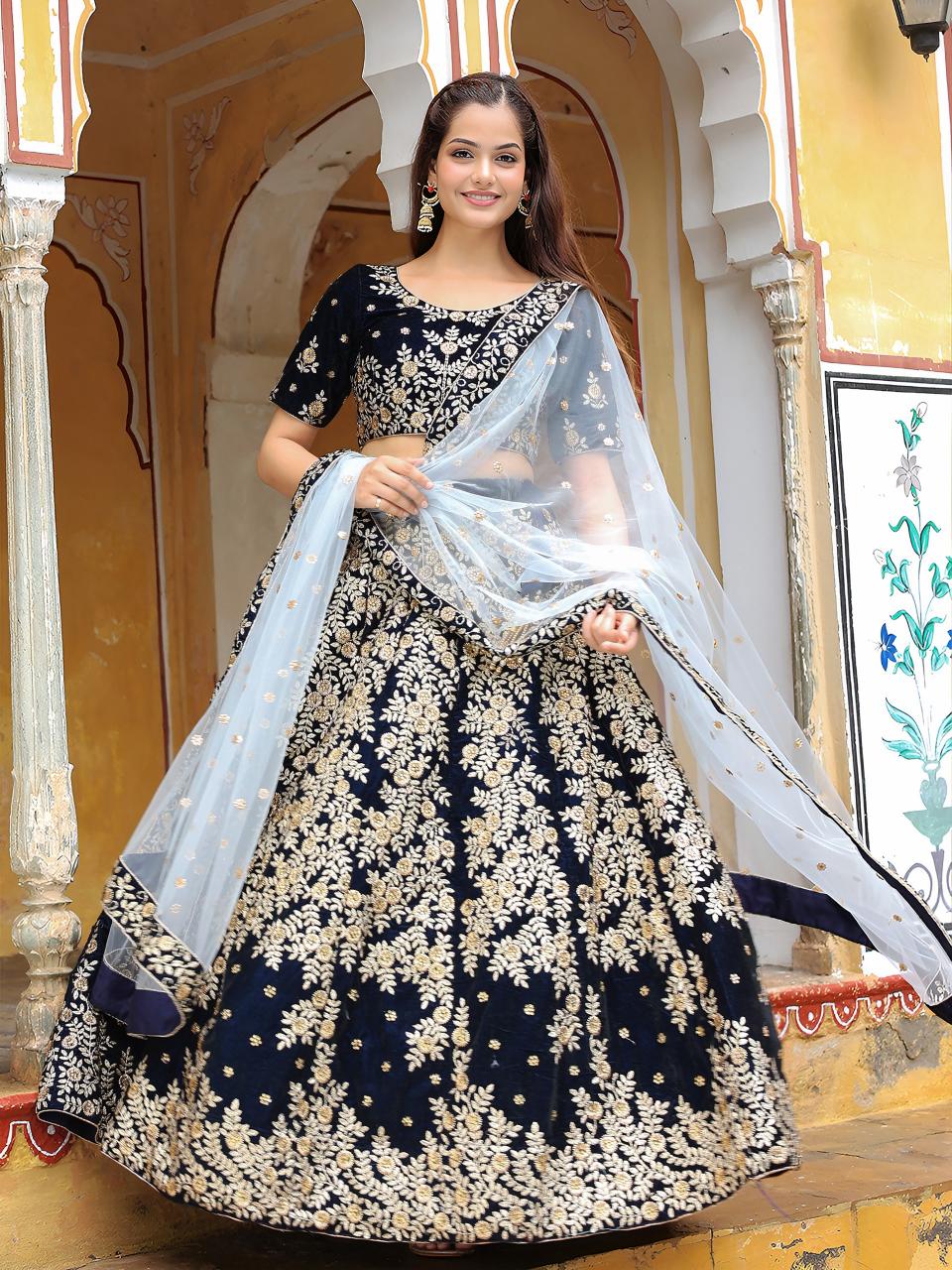 Sabella 17707 catalog Navy Blue catalog lehenga online india