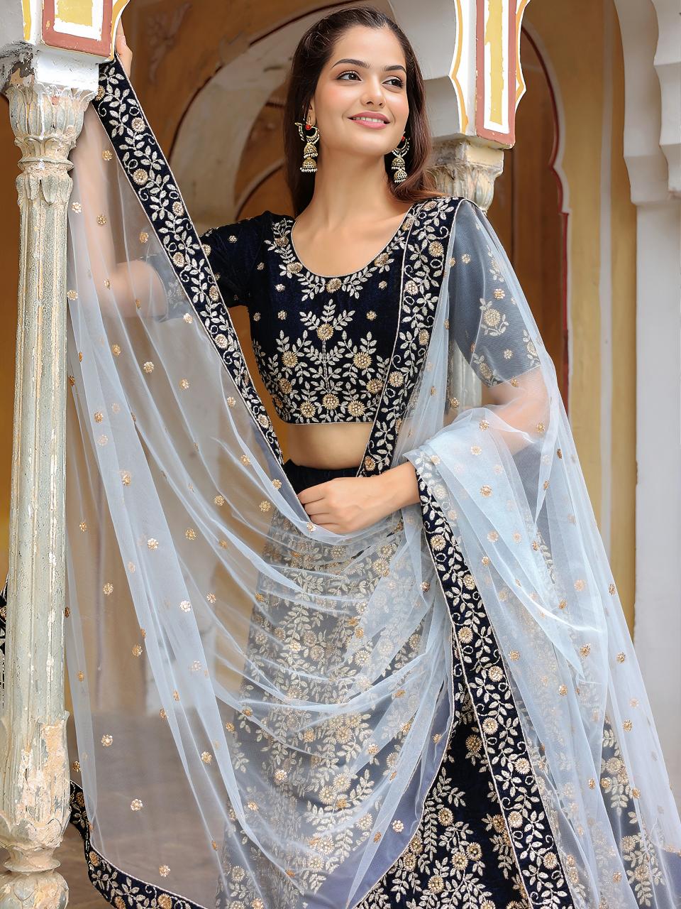 Sabella 17707 catalog Navy Blue catalog lehenga online india