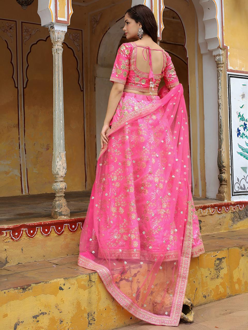 Sabella 17812 Pink catalog bridal lehengas india startup