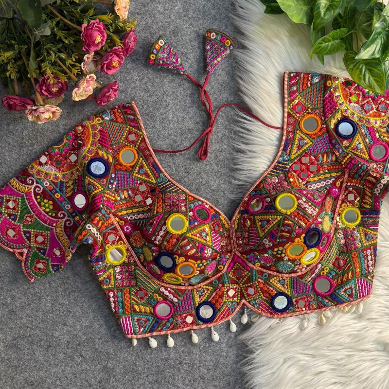 Sabella Heavy Italian Silk catalog mirror work blouse