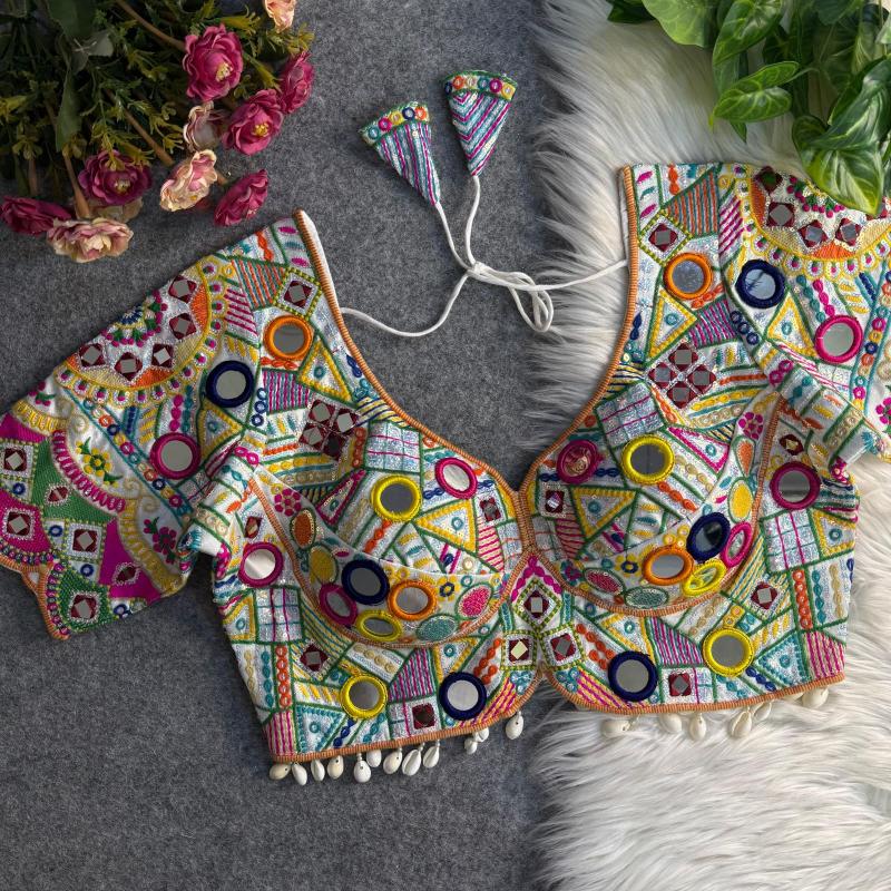 Sabella Heavy Italian Silk catalog mirror work blouse