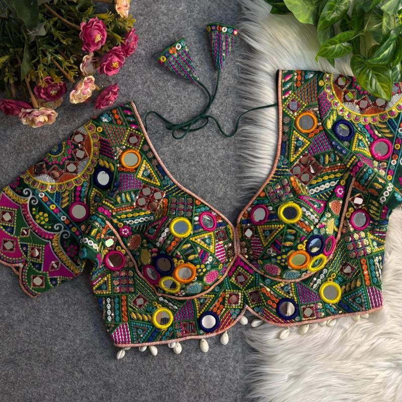 Sabella Heavy Italian Silk catalog mirror work blouse