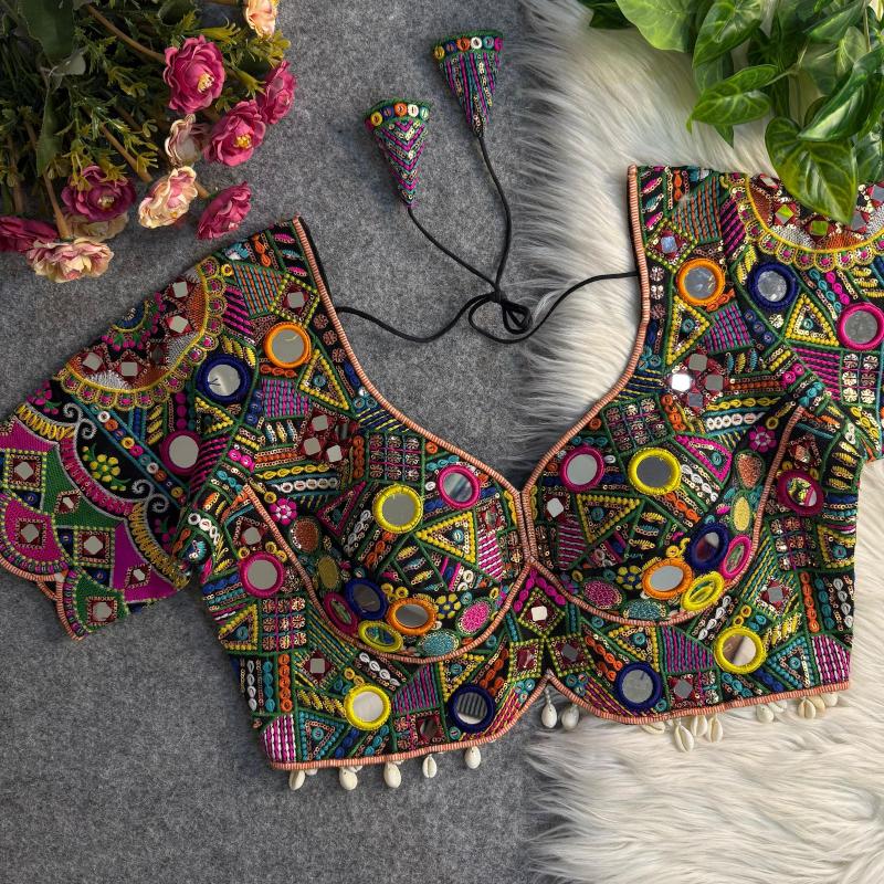 Sabella Heavy Italian Silk catalog mirror work blouse