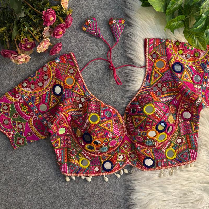 Sabella Heavy Italian Silk catalog mirror work blouse