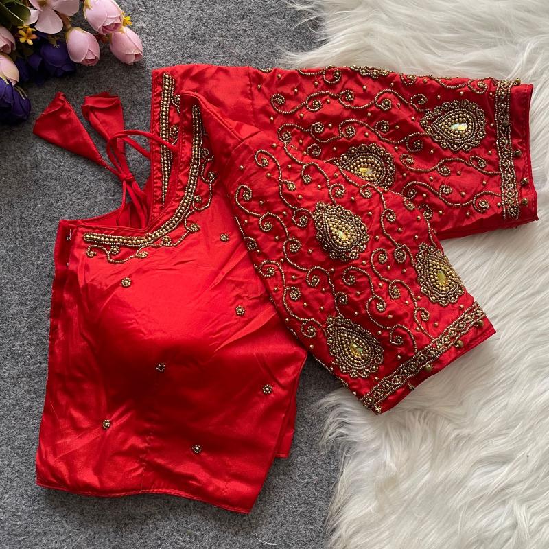 Sabella Pure Pattu Silk catalog aariwork blouse