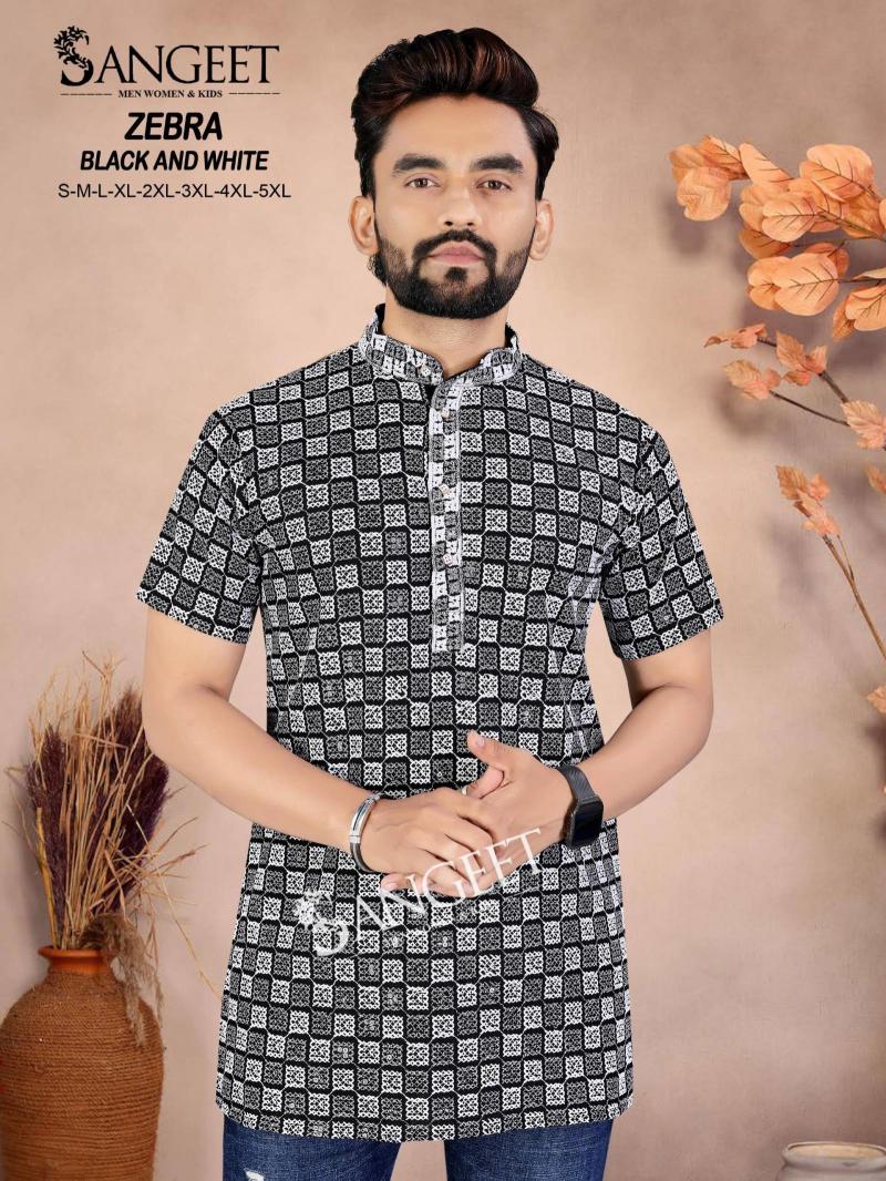 Sangeet Zebra Black & White catalog Mens Shirts