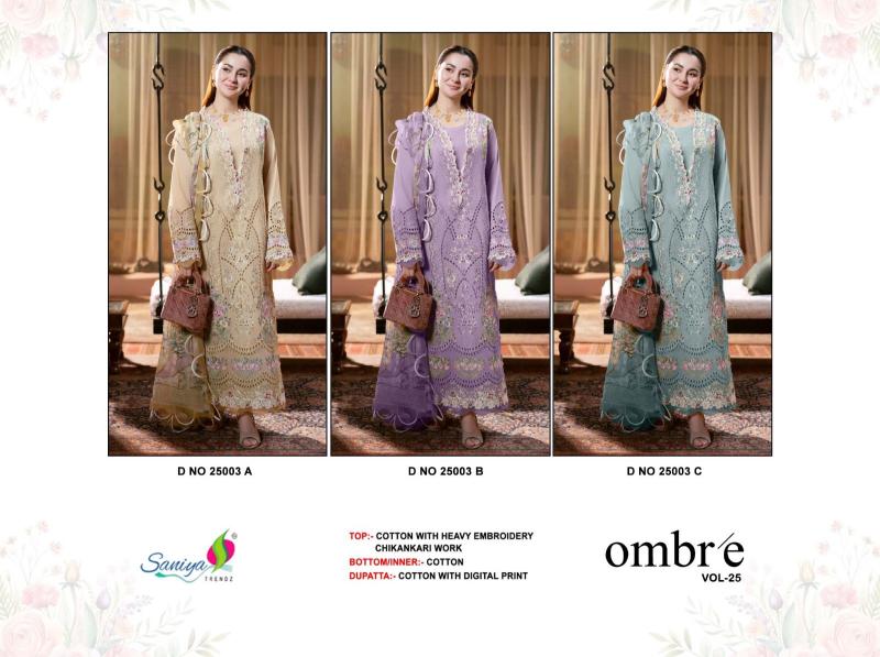 Saniya Ombre Vol 25 Nx Catalog wholesale pakistani suits in delhi